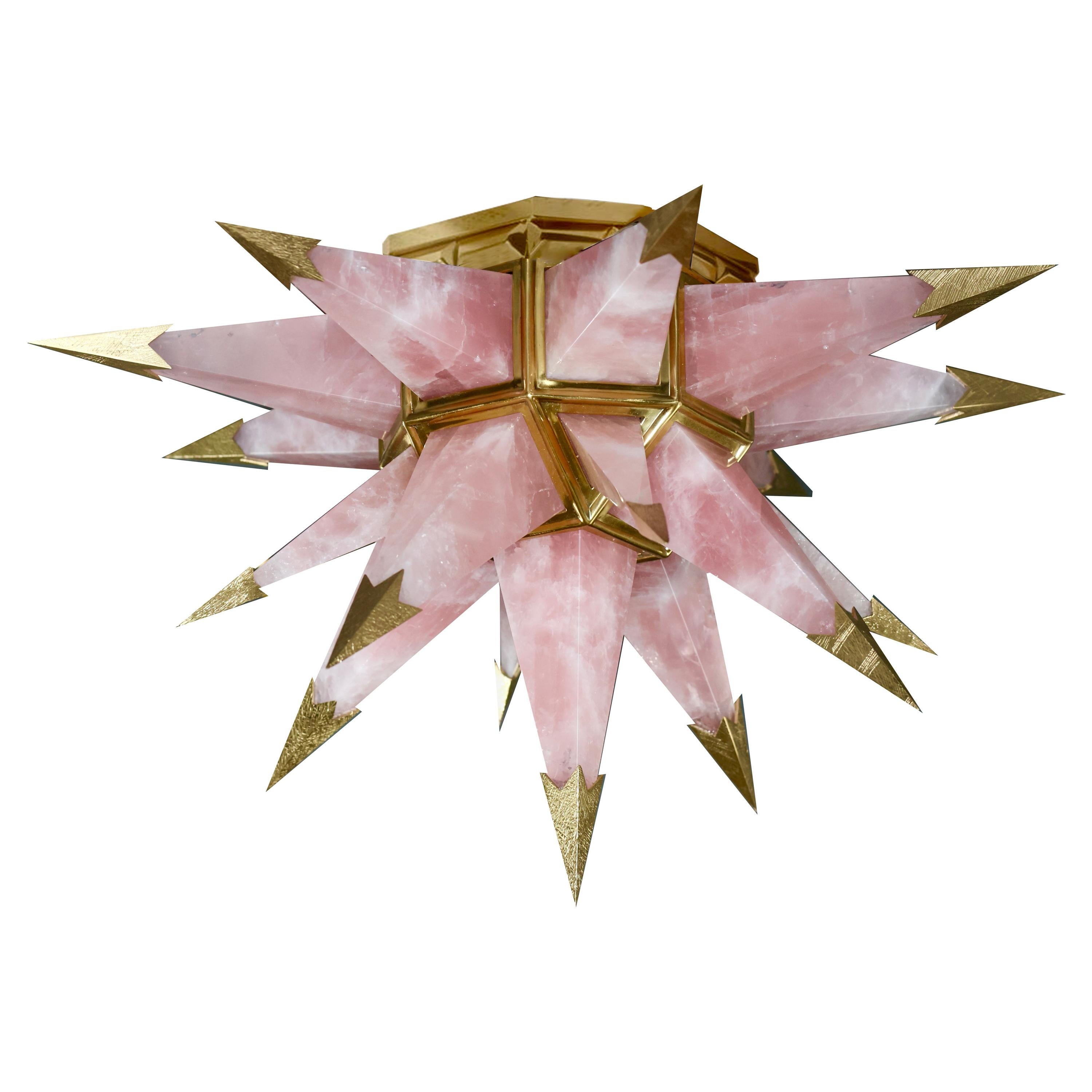 STAR21 Pink Rock Crystal Flush Mount by Phoenix For Sale