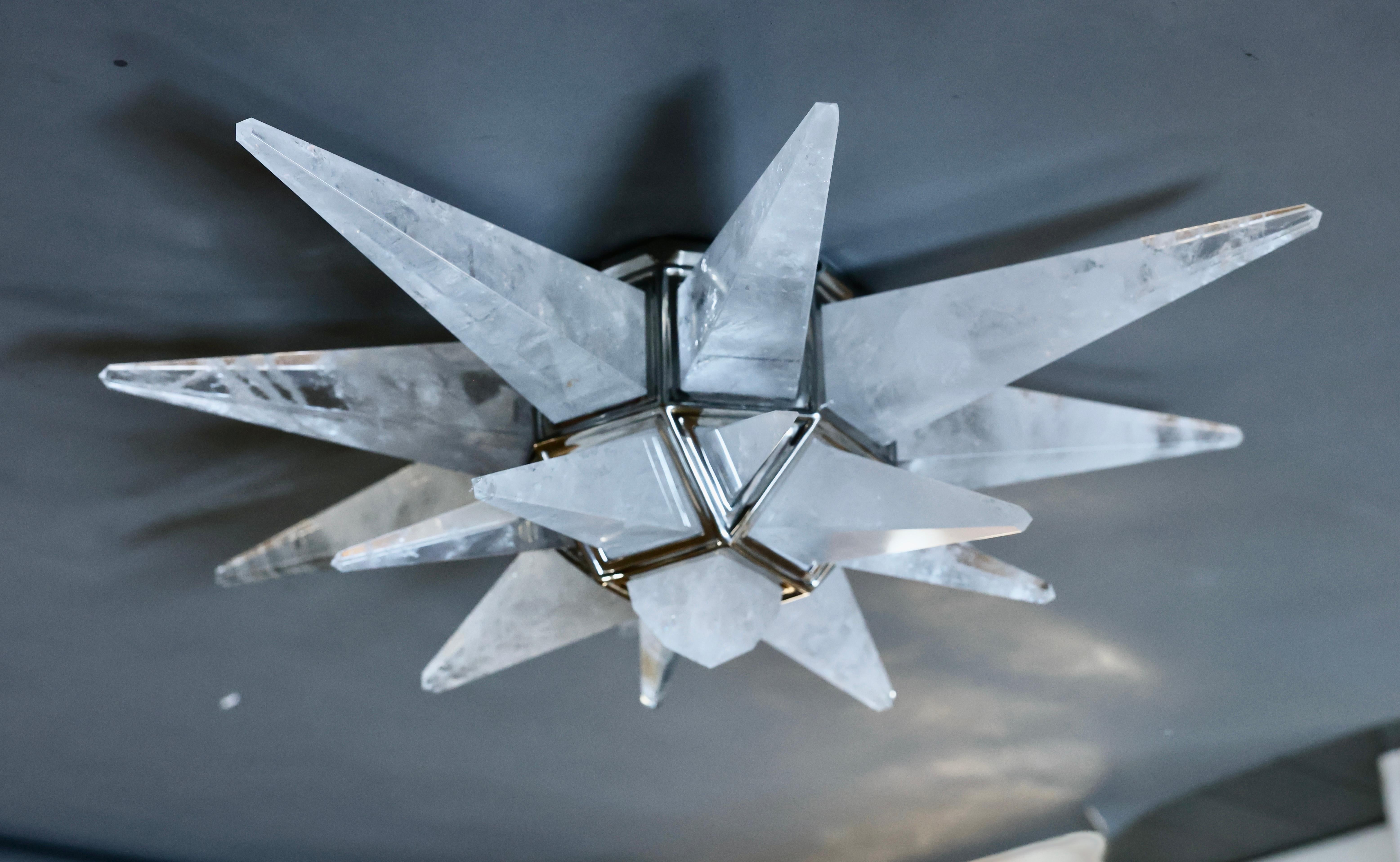 Star30 Rock Crystal Flushmount by Phoenix In New Condition For Sale In New York, NY