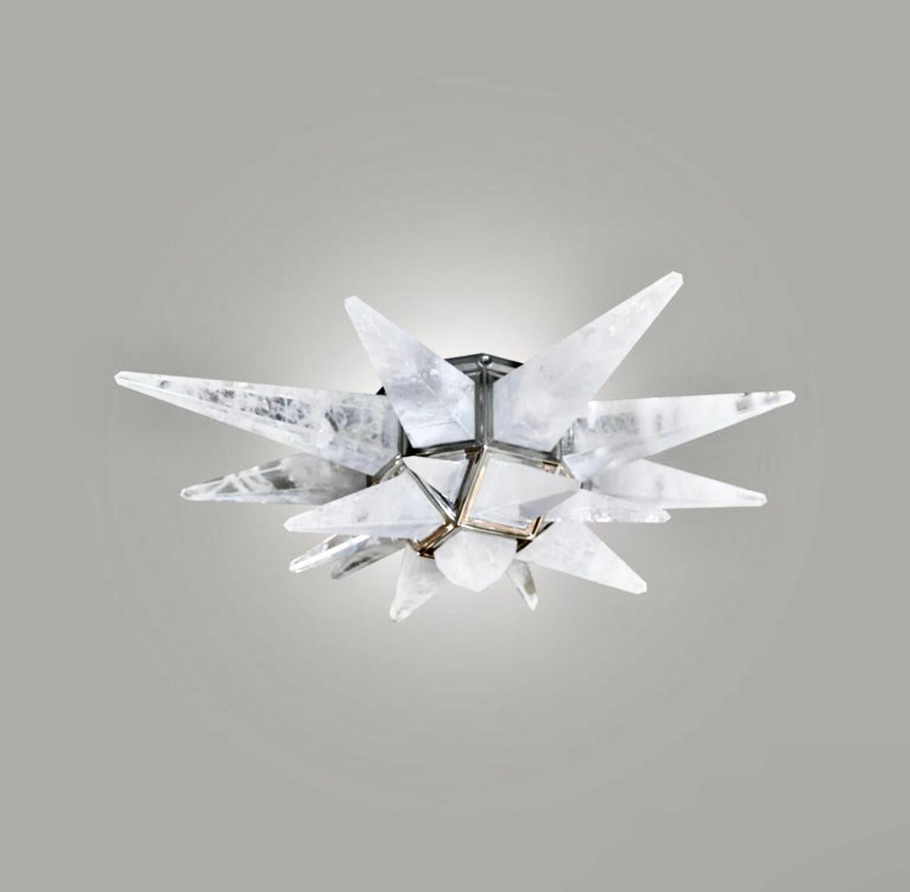 Contemporary Star30 Rock Crystal Flushmount by Phoenix For Sale