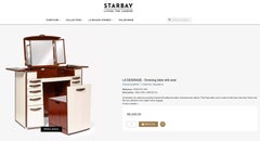 STARBAY LiVING THE LEGEND LA DESIRADE FOLDING LEATHER DRESSING TABLE & STOOL
