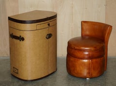 Starbay Marie Galante Makeup Travel Luggage Dressing Table & Brown Leather Chair