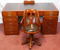 Starbay , Stunning ‘ Richelieu’ Campaign Style Desk and‘Normandie’ Swivel Chair