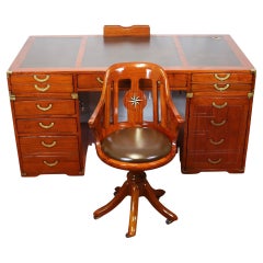 Starbay , Stunning ‘ Richelieu’ Campaign Style Desk and‘Normandie’ Swivel Chair