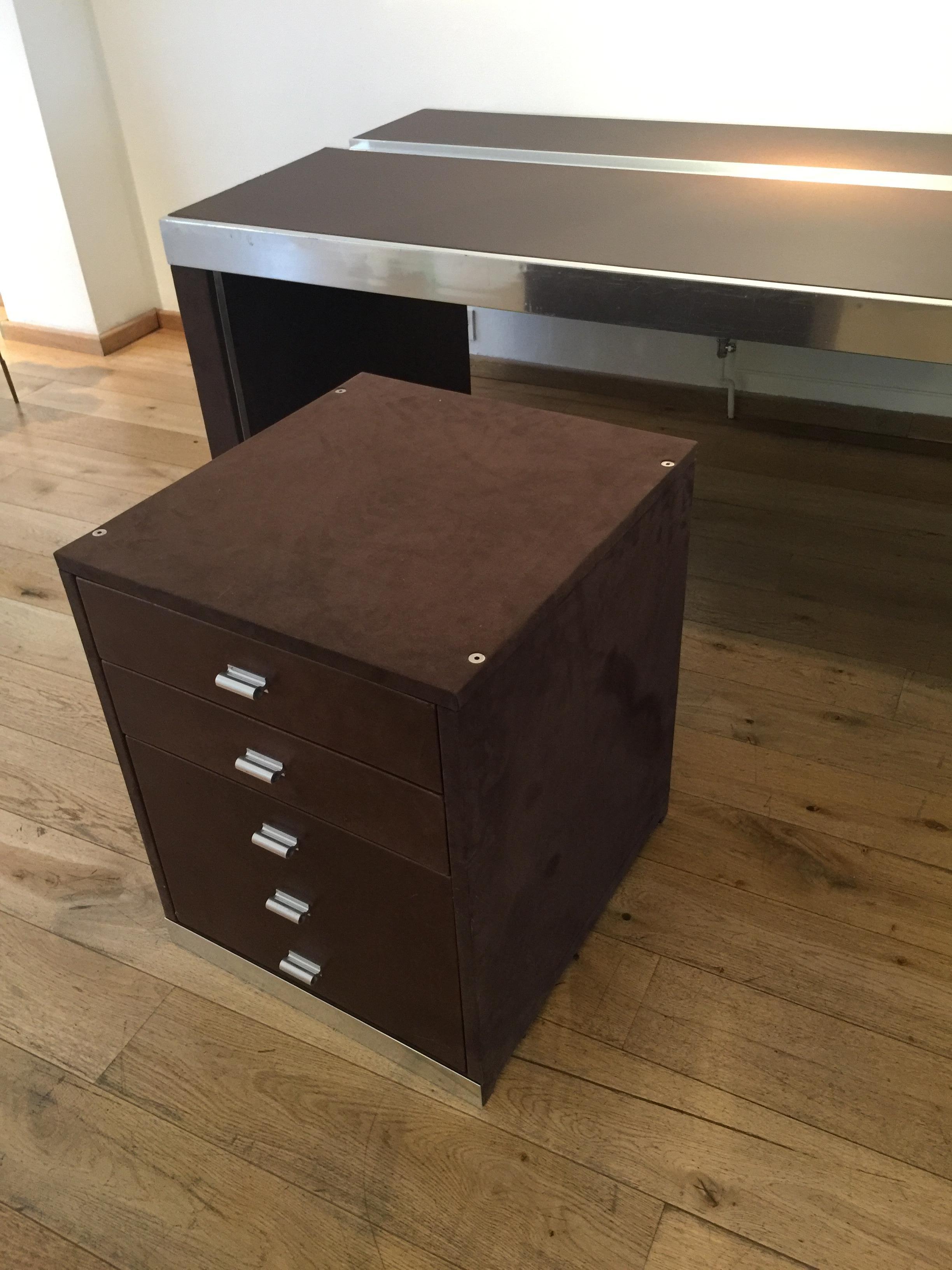 'Starblack' Desk and Cabinet by Guido Faleschini, 1970s In Good Condition For Sale In London, GB