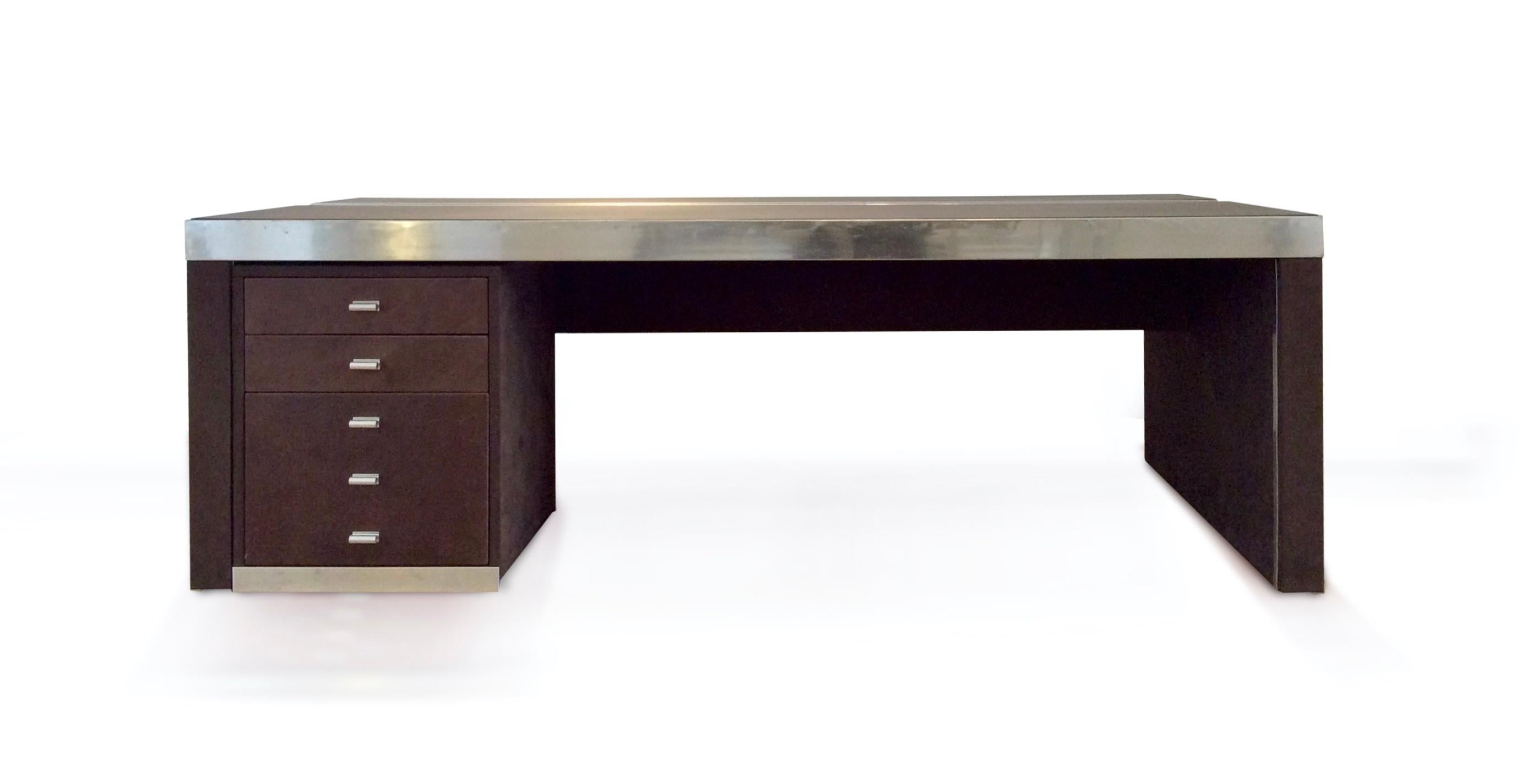 Bureau et meuble de rangement « Star noir » de Guido Faleschini, 1970 en vente 1