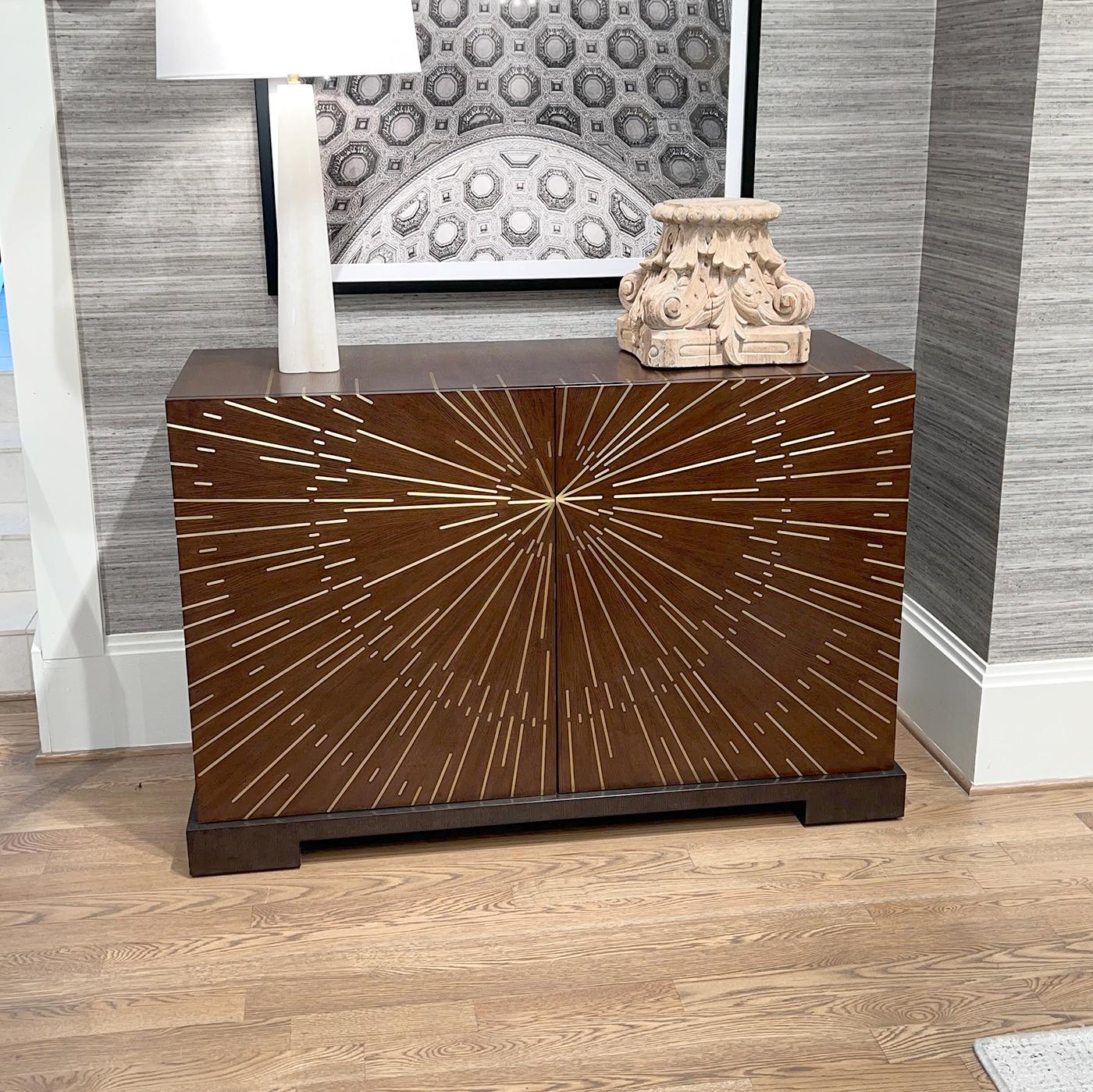 Brass Starburst Art Deco Cabinet For Sale