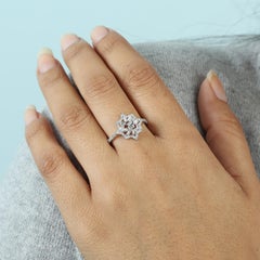 Starburst Baguette Diamond Ring Made In 18k White Gold