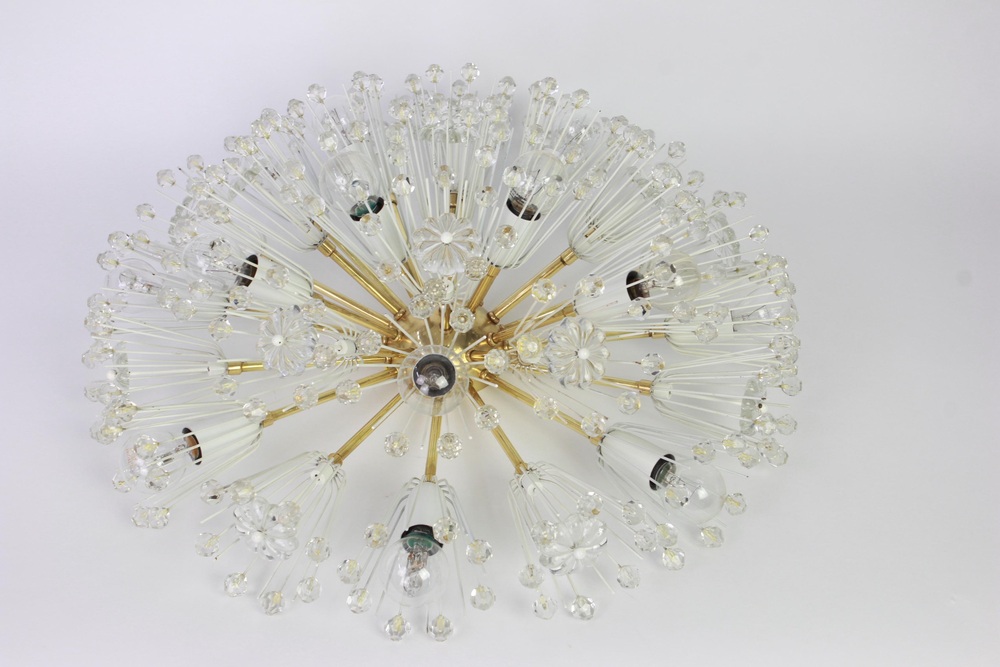 Austrian Starburst Brass Chandelier by Emil Stejnar, Austria, 1960s