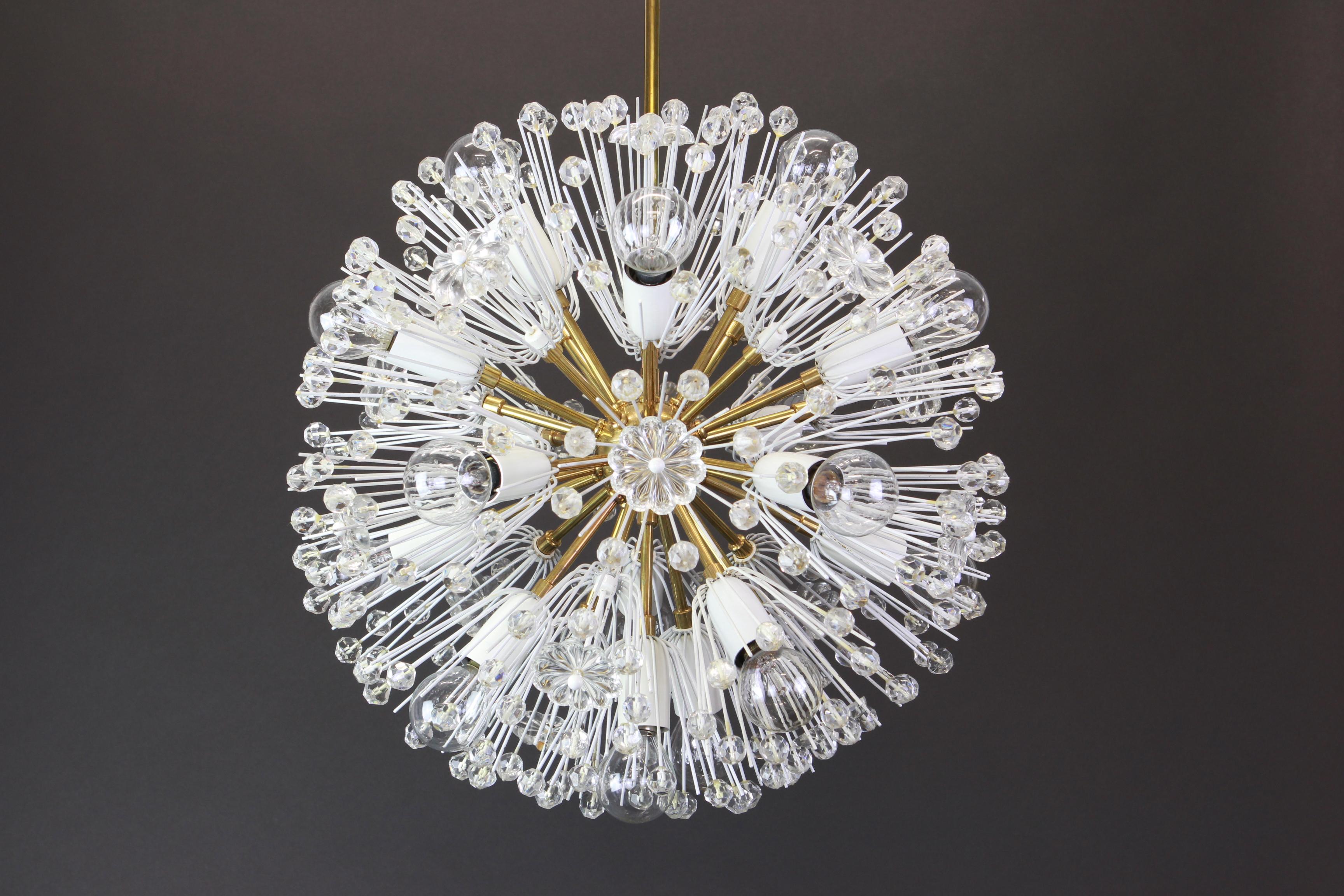 Austrian Starburst Brass Chandelier by Emil Stejnar, Austria, 1960s For Sale