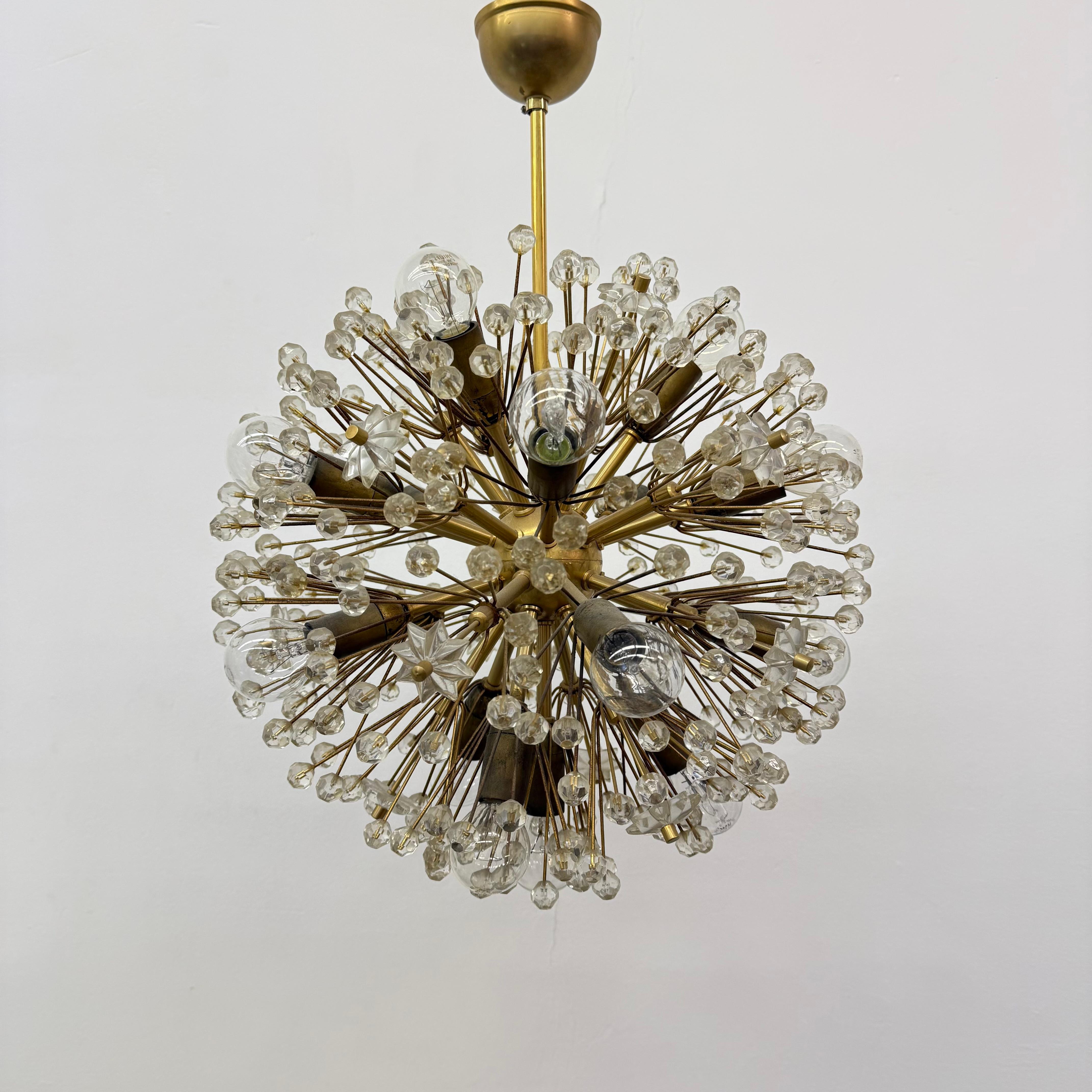 Araña de latón Starburst de Emil Stejnar ,  Austria Años 60 Latón en venta