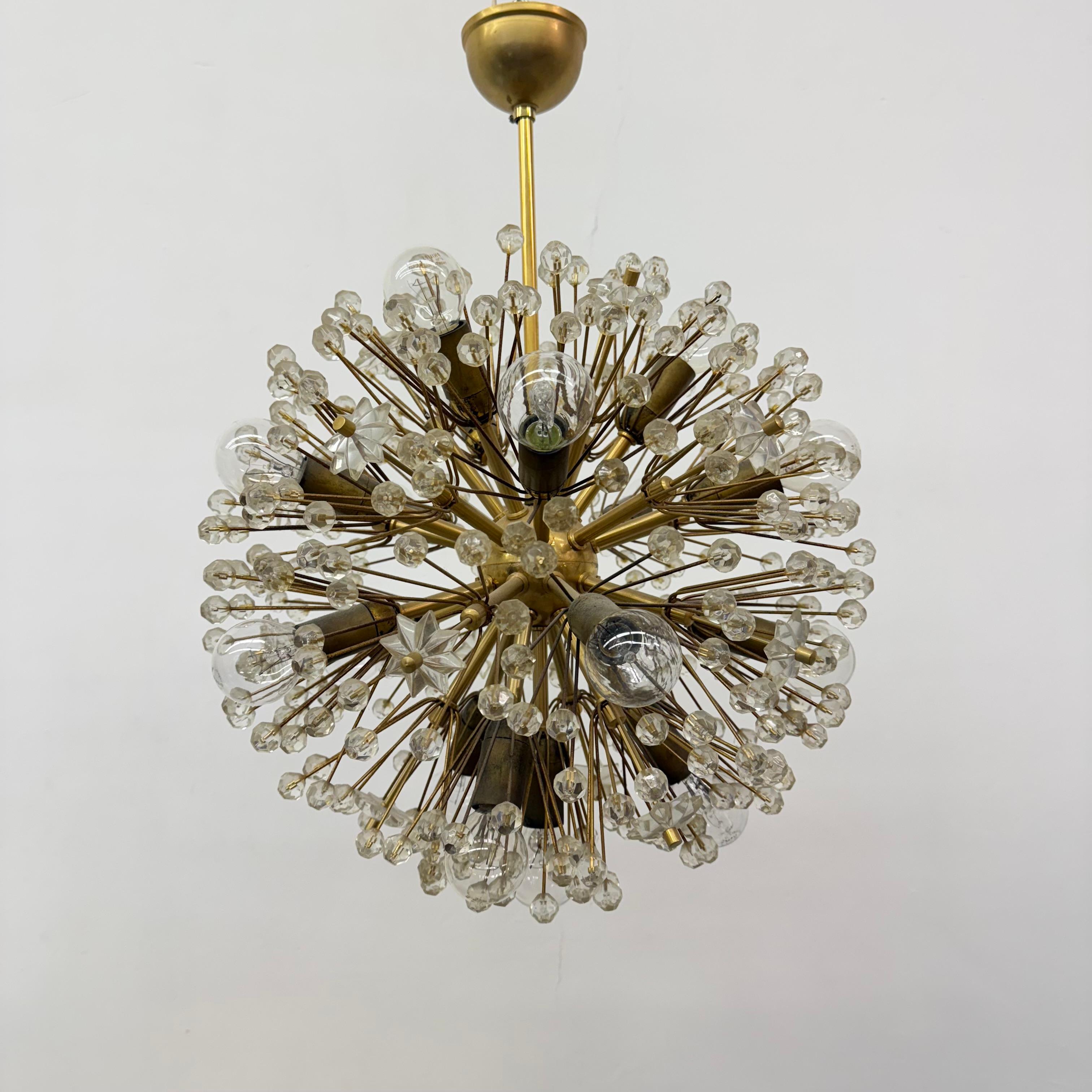 Araña de latón Starburst de Emil Stejnar ,  Austria Años 60 en venta 1