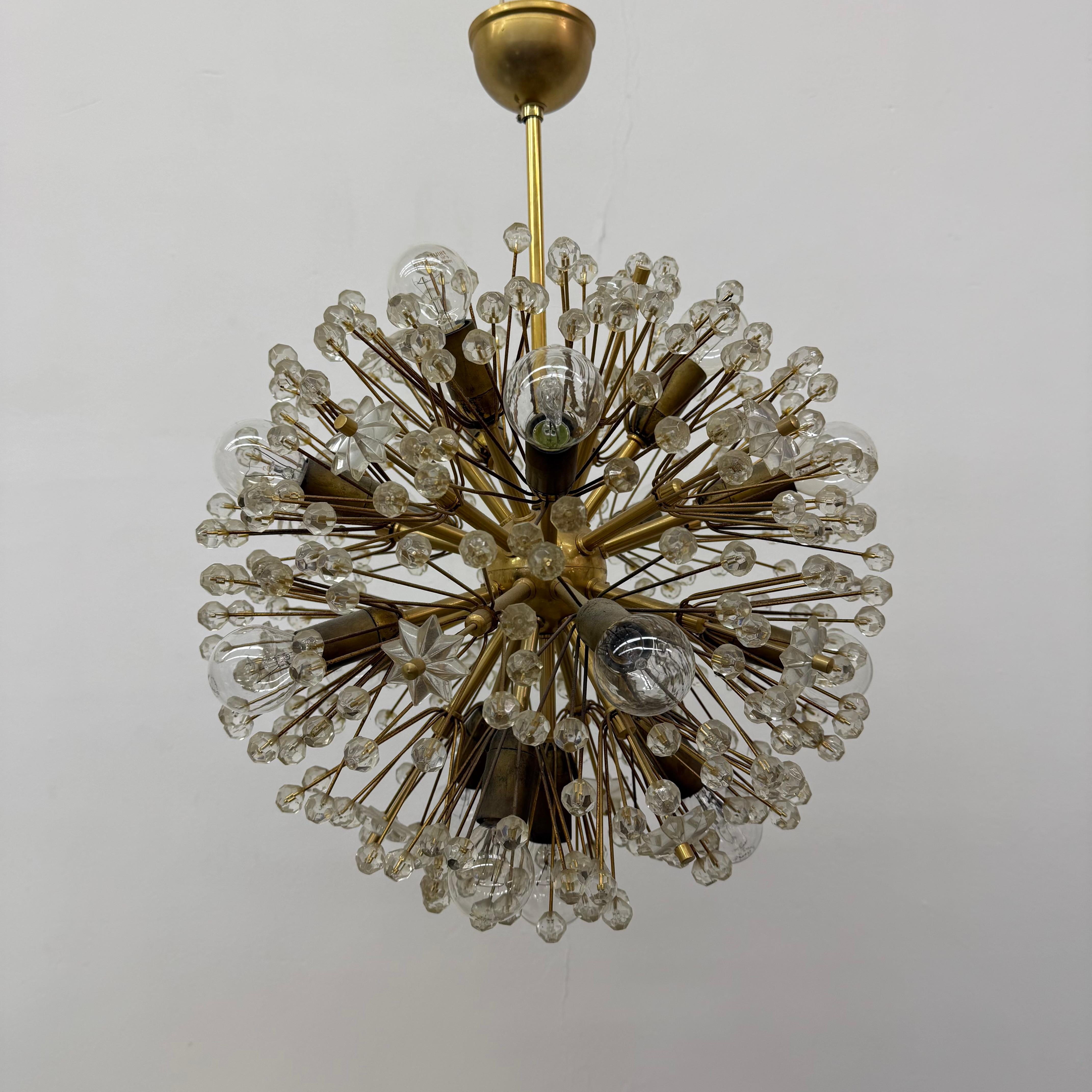 Araña de latón Starburst de Emil Stejnar ,  Austria Años 60 en venta 2