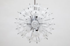 Starburst Chandelier Modernist Floral Sputnik by Val Saint Lambert, Belgium