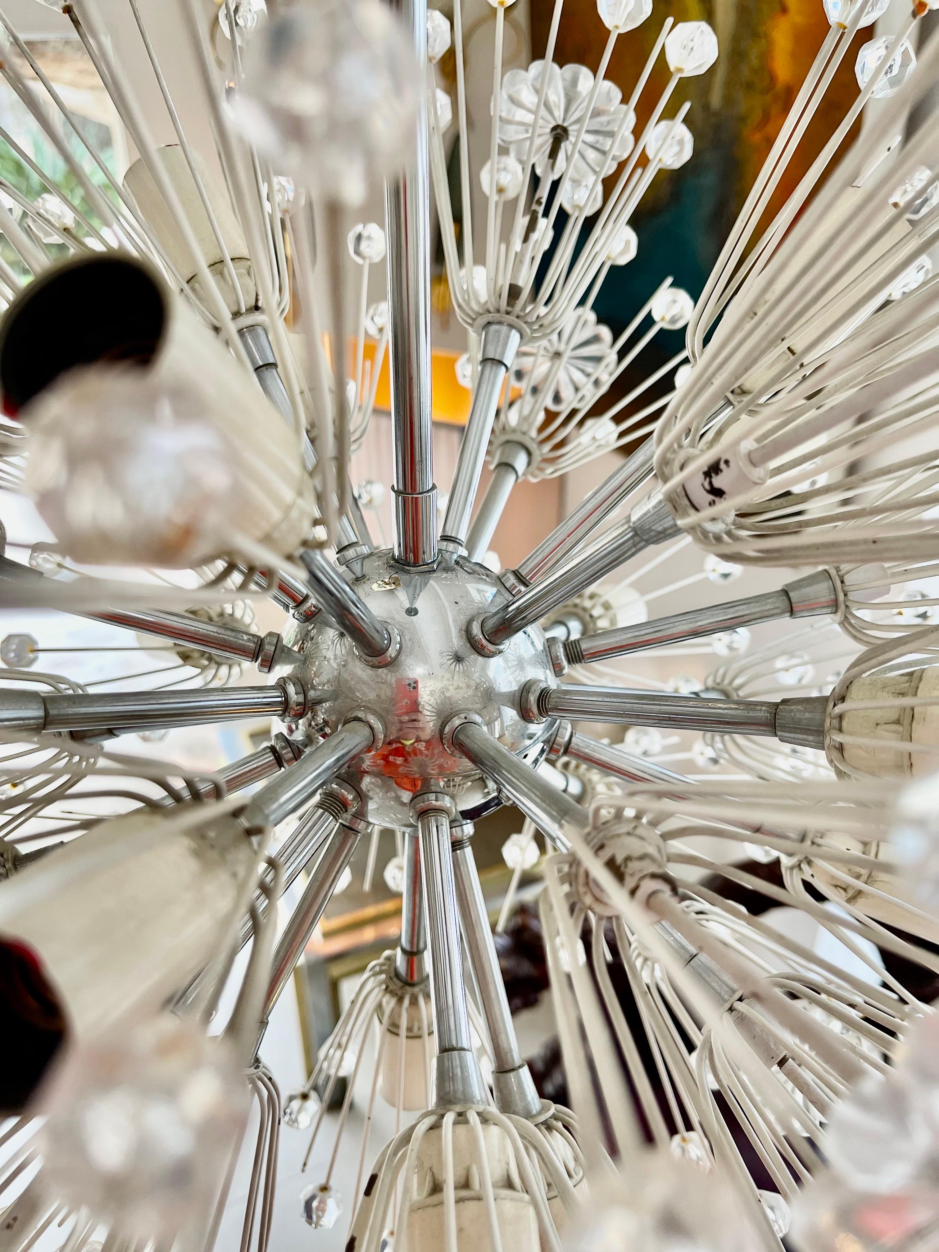 Metal Starburst Chrome Chandelier by Emil Stejnar, Austria, 1960s For Sale