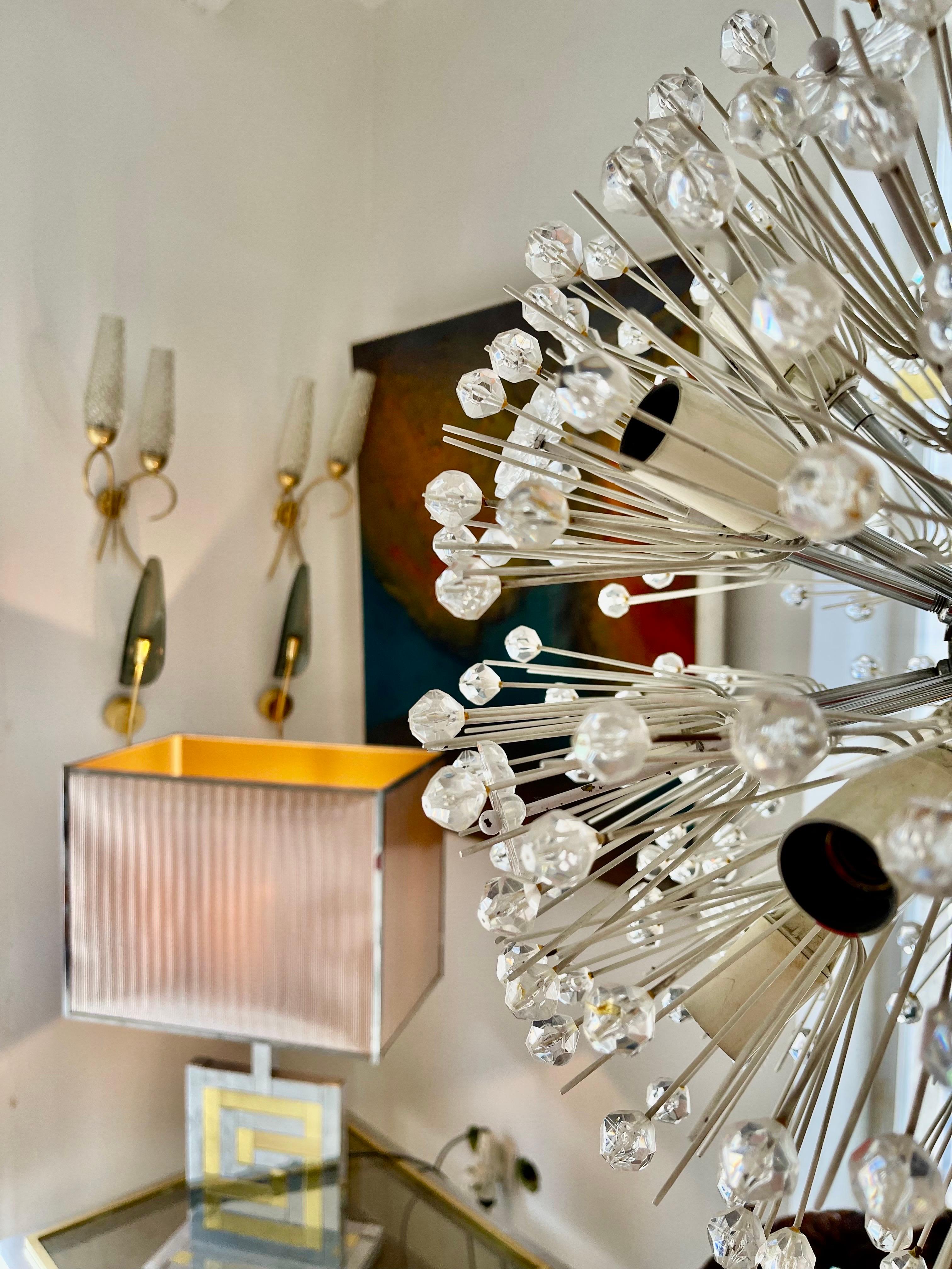 Starburst Chrome Chandelier by Emil Stejnar, Austria, 1960s For Sale 1