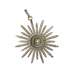 Colgante de diamantes con diseño de estallido de estrellas Plata 925 Hecho a mano Regalo para mamá Collar con estallido de estrellas