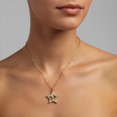 0.28ctw Starburst Diamond 14K Gold Pendant Necklace