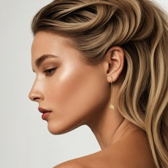 Starburst Diamond 14K (or 18k upon request) Yellow Gold Threader Earrings