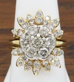 Starburst Diamond Cluster Ring