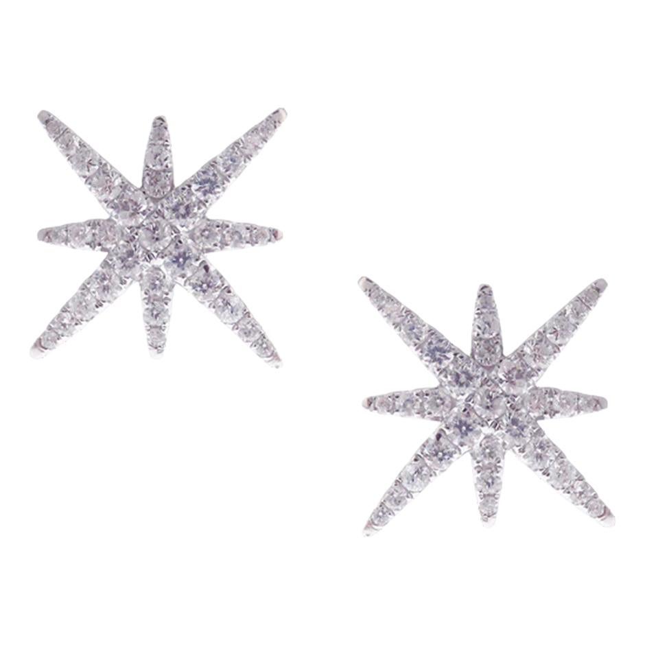 Modern Starburst Diamond Earring Ring Set For Sale