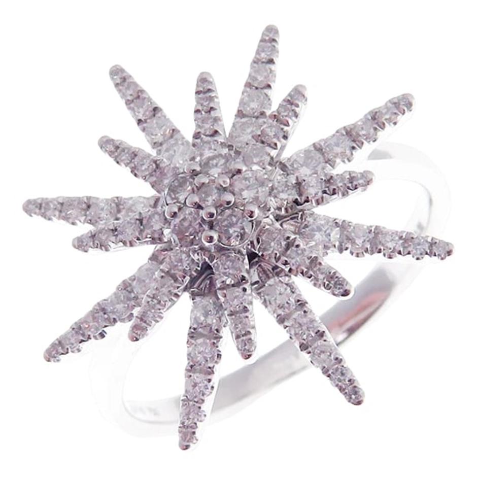 Women's Starburst Diamond Earring Ring Set For Sale