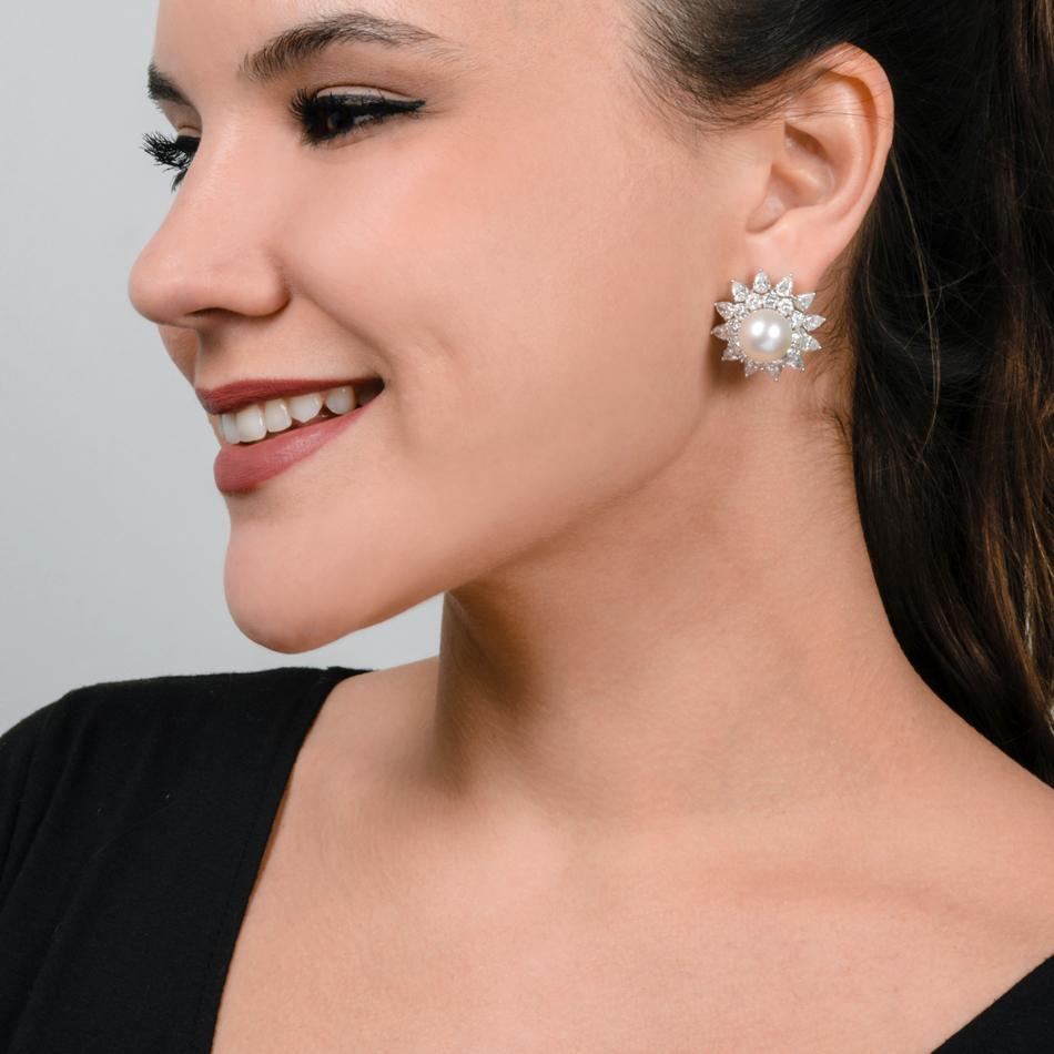 pearl starburst earrings