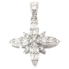 Starburst Diamond Pendant in 18K White Gold
