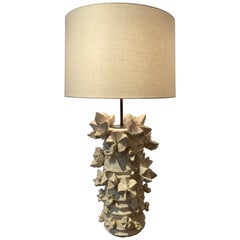 Starburst Glazed Ceramic Table Lamp by Peter Lane