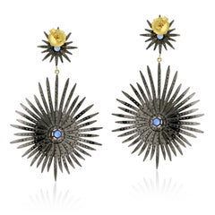 Starburst Kyanite Diamond Earrings