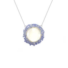 Starburst Moonstone Tanzanite and Diamond Necklace
