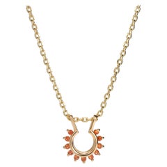 Collana Starburst in oro 14 carati e zaffiri arancioni