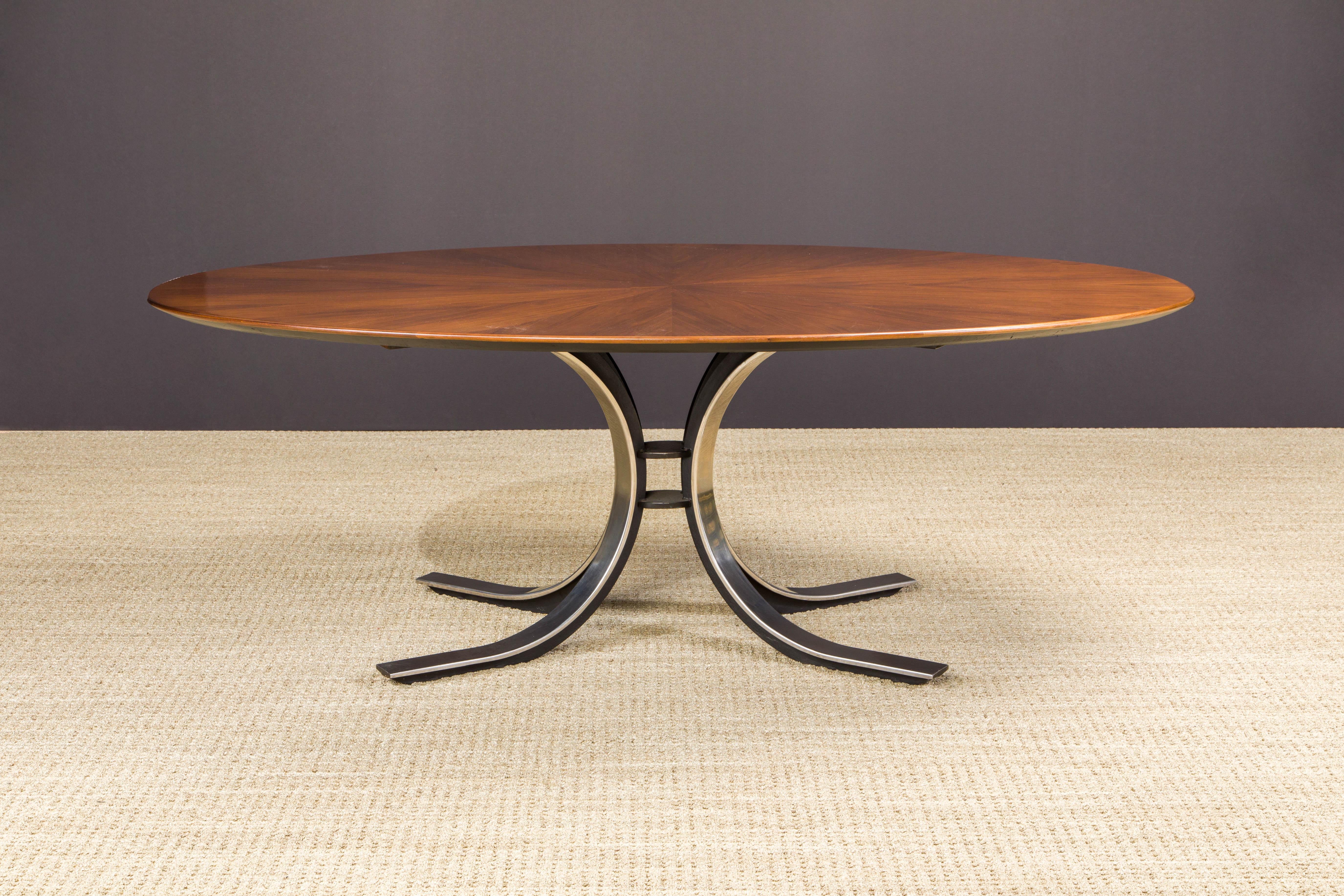 Modern Starburst Oval Dining Table by Osvaldo Borsani for Stow Davis, 1970s, Refinished