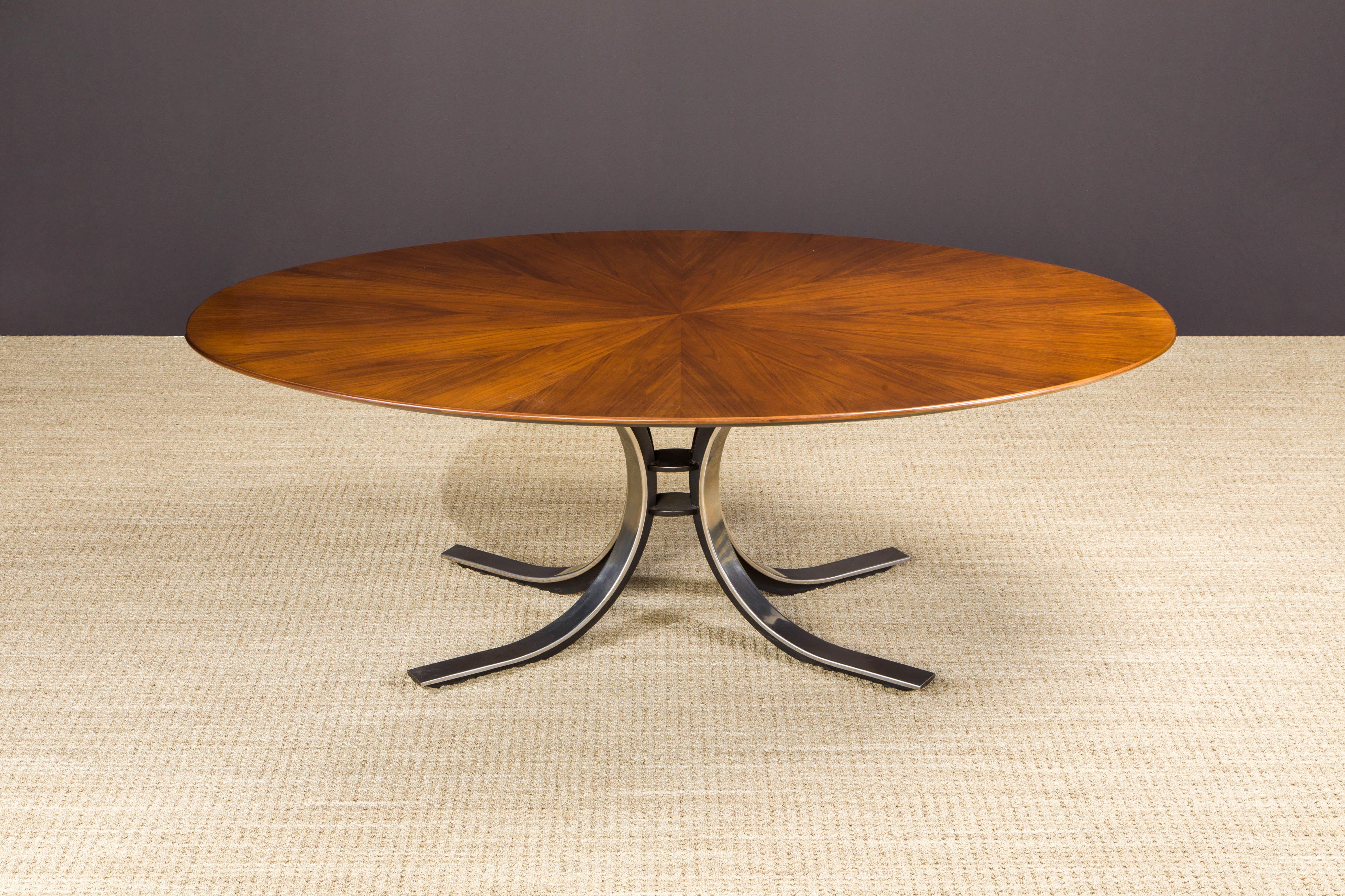 American Starburst Oval Dining Table by Osvaldo Borsani for Stow Davis, 1970s, Refinished