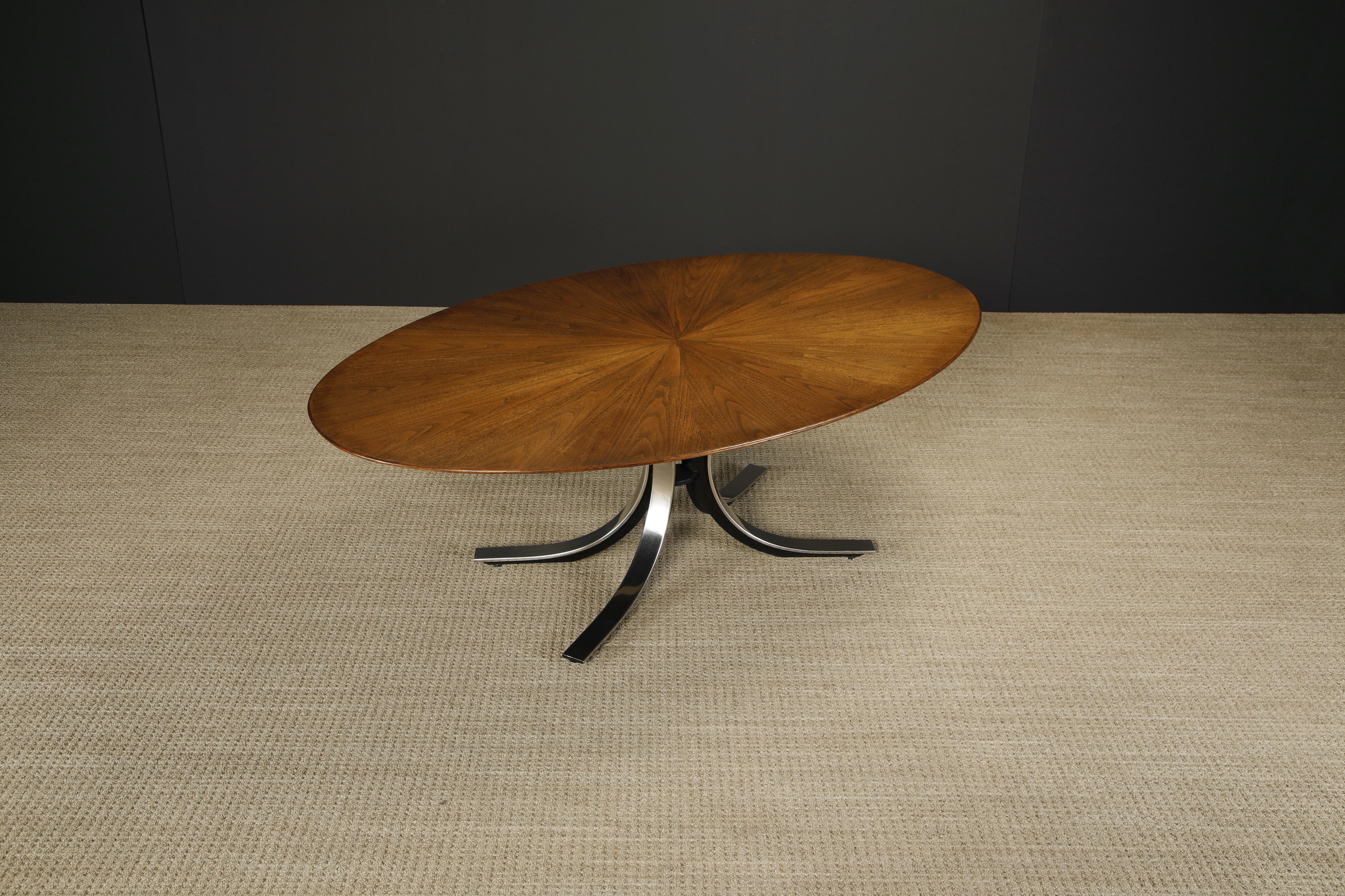 Starburst Oval Dining Table by Osvaldo Borsani for Stow Davis, 1970s, Signed 6