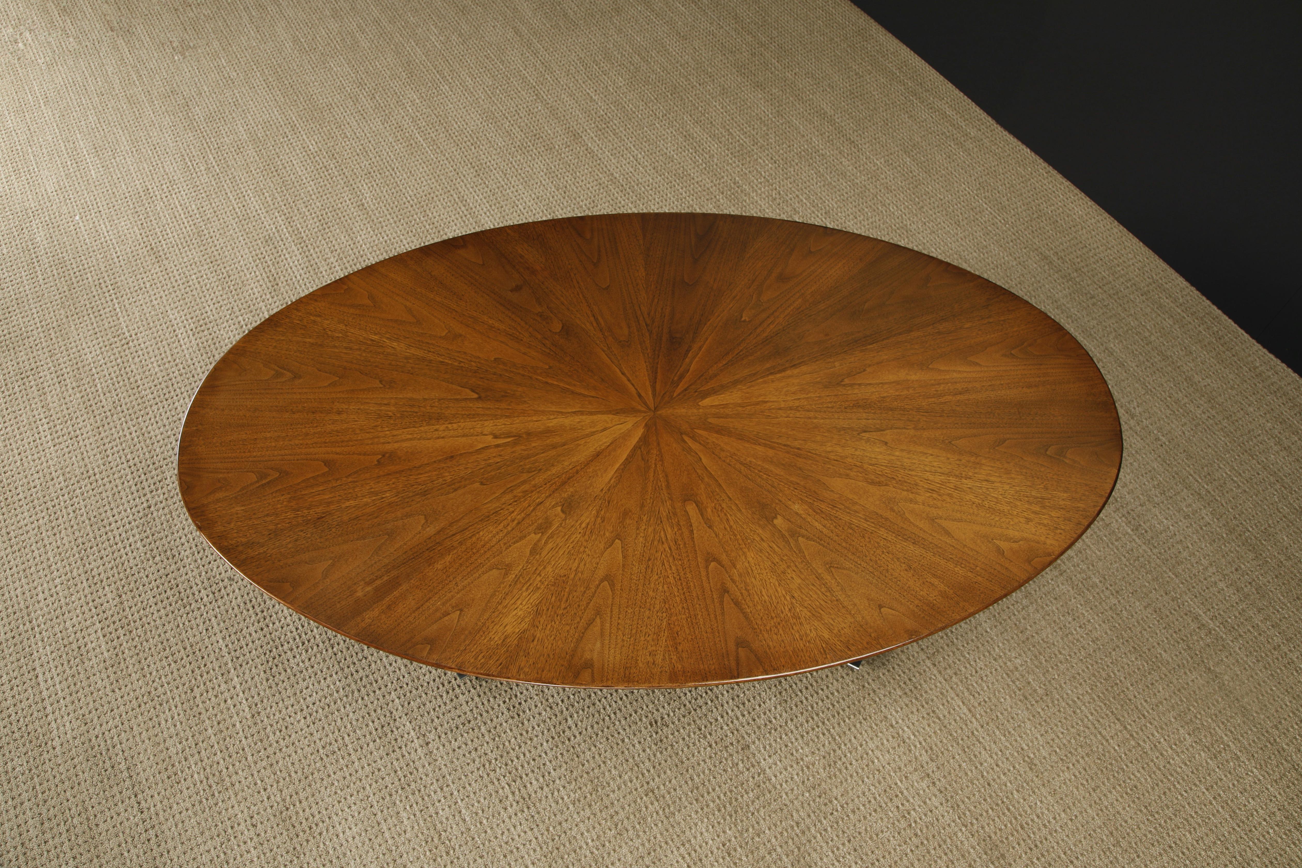 Starburst Oval Dining Table by Osvaldo Borsani for Stow Davis, 1970s, Signed 11