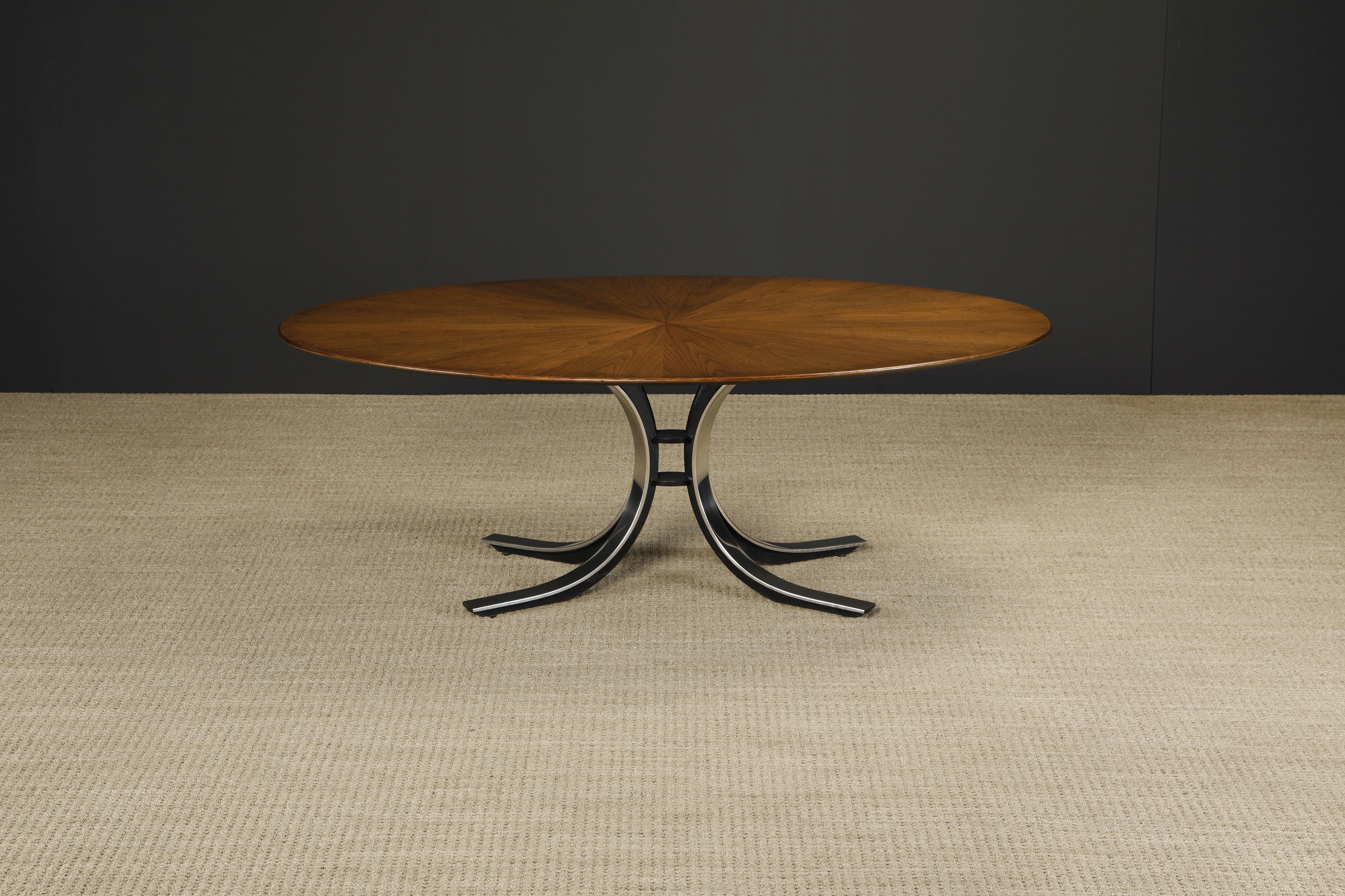 Modern Starburst Oval Dining Table by Osvaldo Borsani for Stow Davis, 1970s, Signed