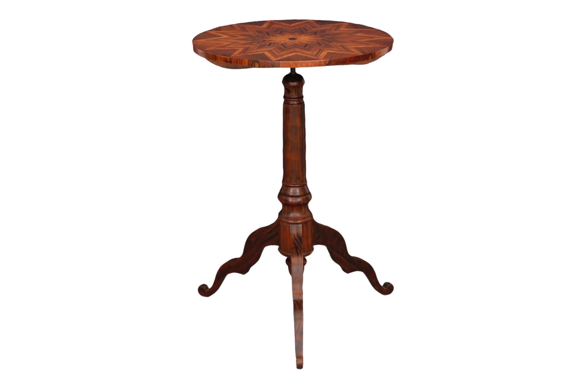 Starburst Parquetry Tilt Top Occasional Table For Sale 4