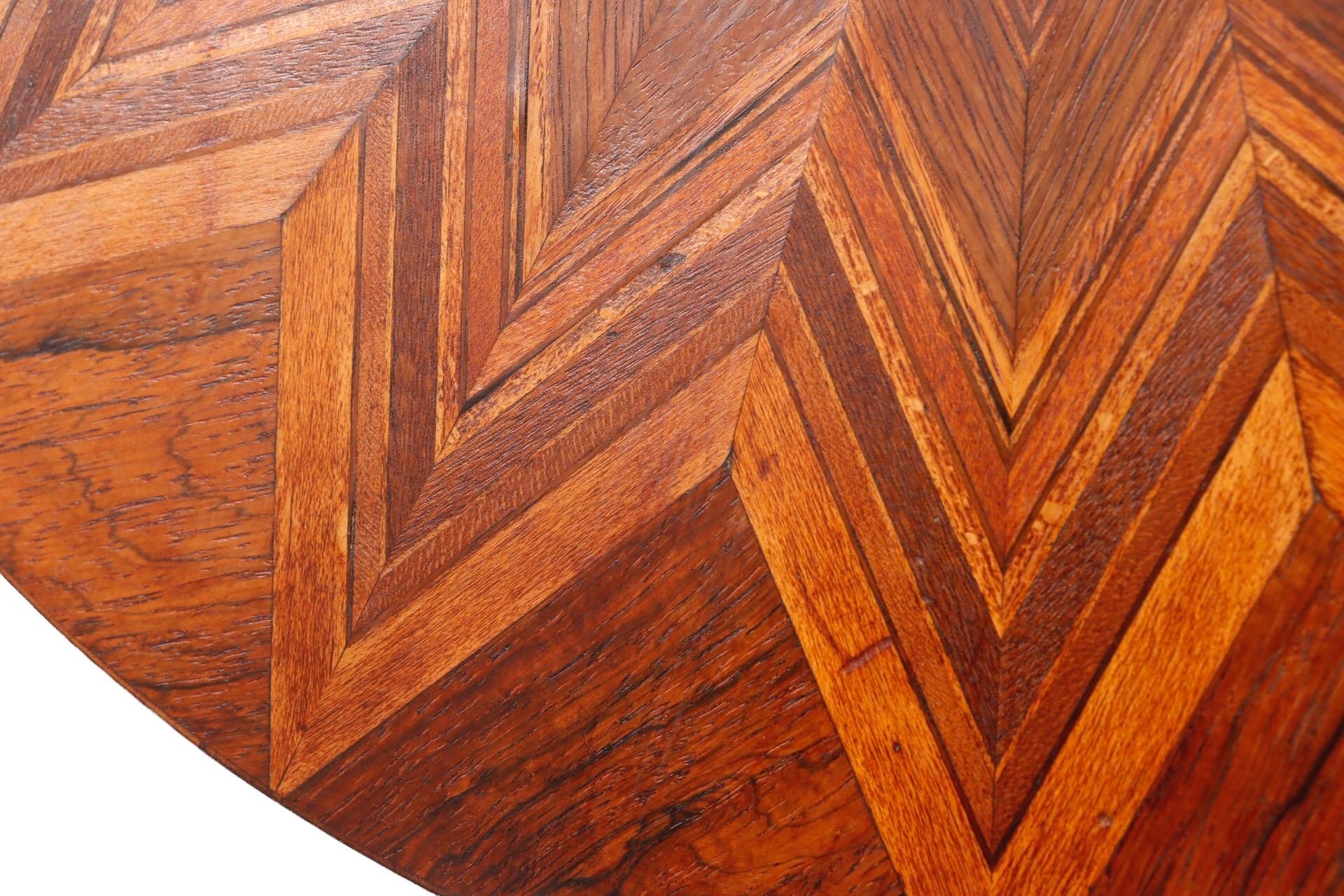 20th Century Starburst Parquetry Tilt Top Occasional Table For Sale