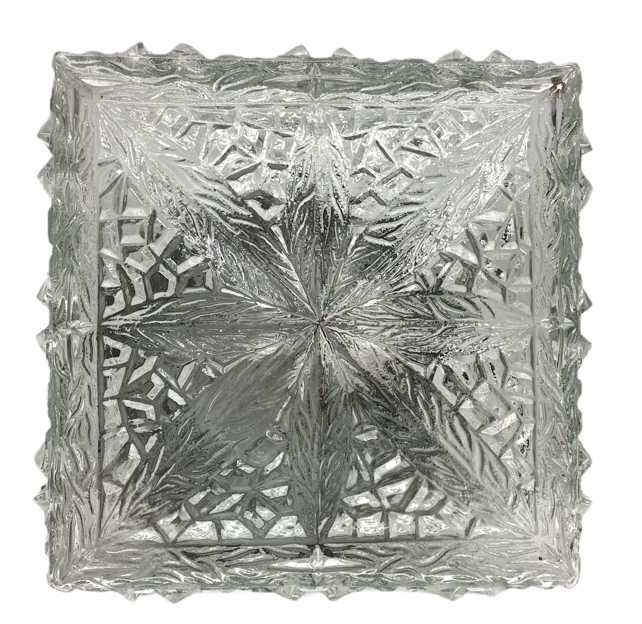 Starburst Pattern Flush Mount Ceiling Light, 1960s Mid-Century Modern German 3