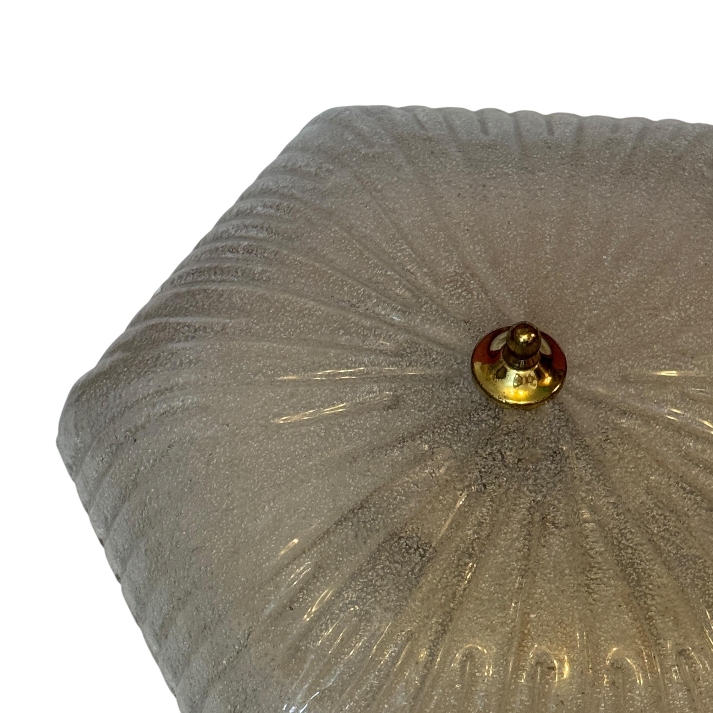 Plafonnier encastré en verre de glace à motif étoilé par Honsel, Allemagne, 1970 en vente 4