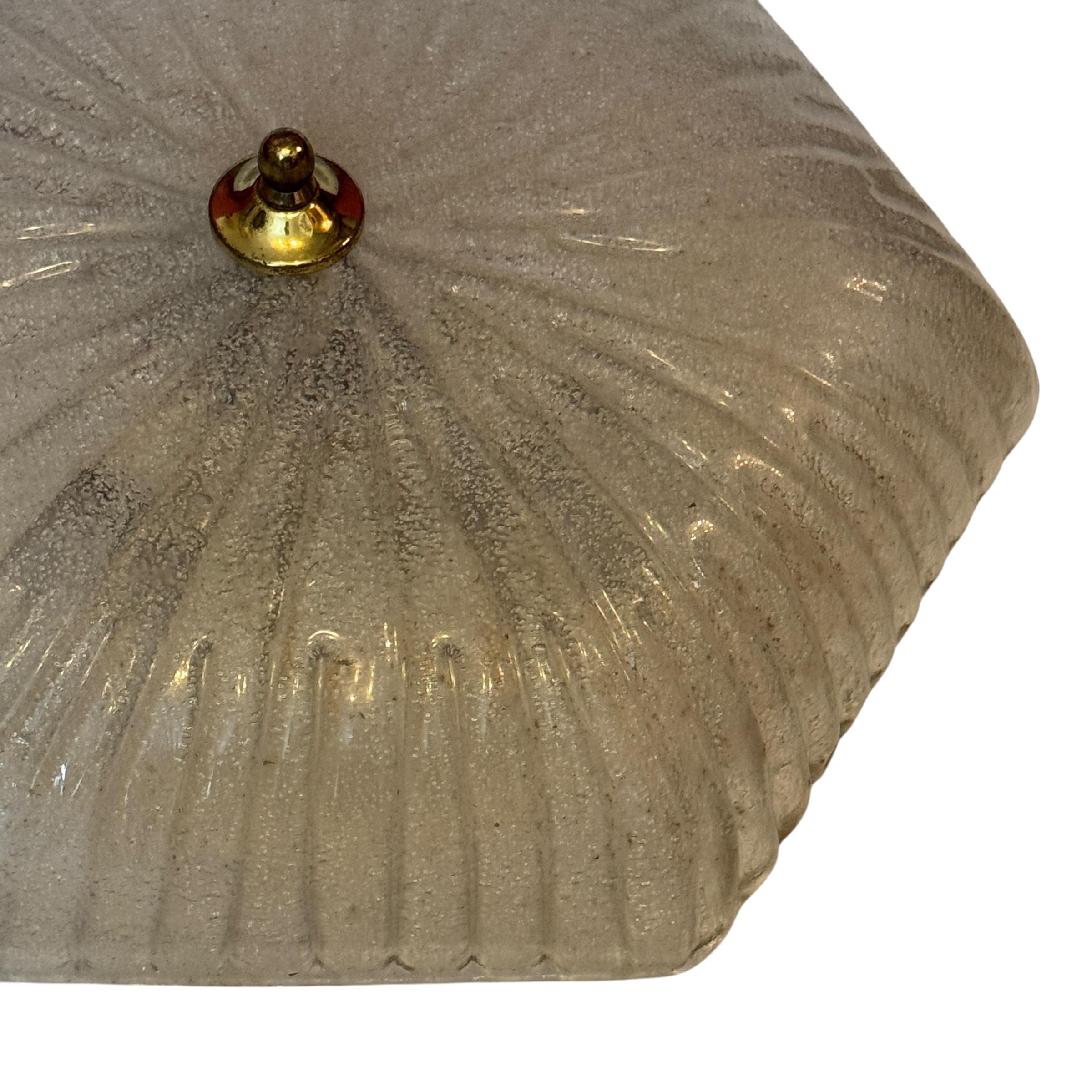 Plafonnier encastré en verre de glace à motif étoilé par Honsel, Allemagne, 1970 en vente 2
