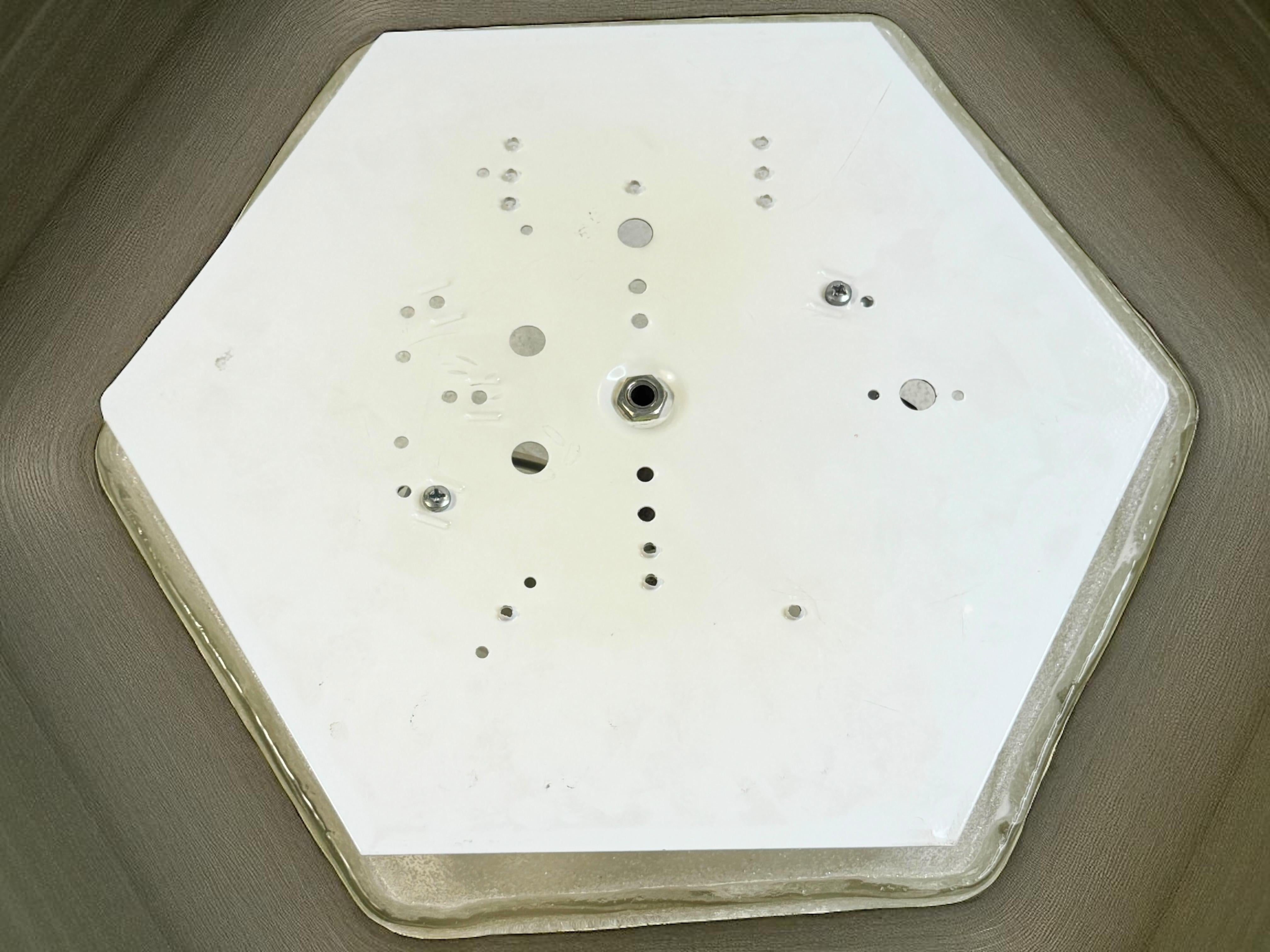 Starburst Pattern Swirl Glass Flush Mount Ceiling Light Honsel, Germany, 1970s For Sale 5