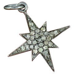 Starburst Pendant Pave Diamond 925 Silver Diamond Thanks giving Handmade Jewelry