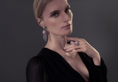 Anello Starburst con perle rosa, rubini e diamanti