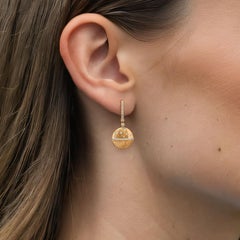 Starburst Shell 14K (or 18k upon request) Yellow Gold Drop Earrings