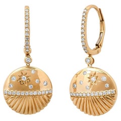Starburst Shell 14K Yellow Gold Drop Earrings