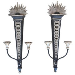 Starburst Silver Gilded and Painted Wall Sconces by Palladio