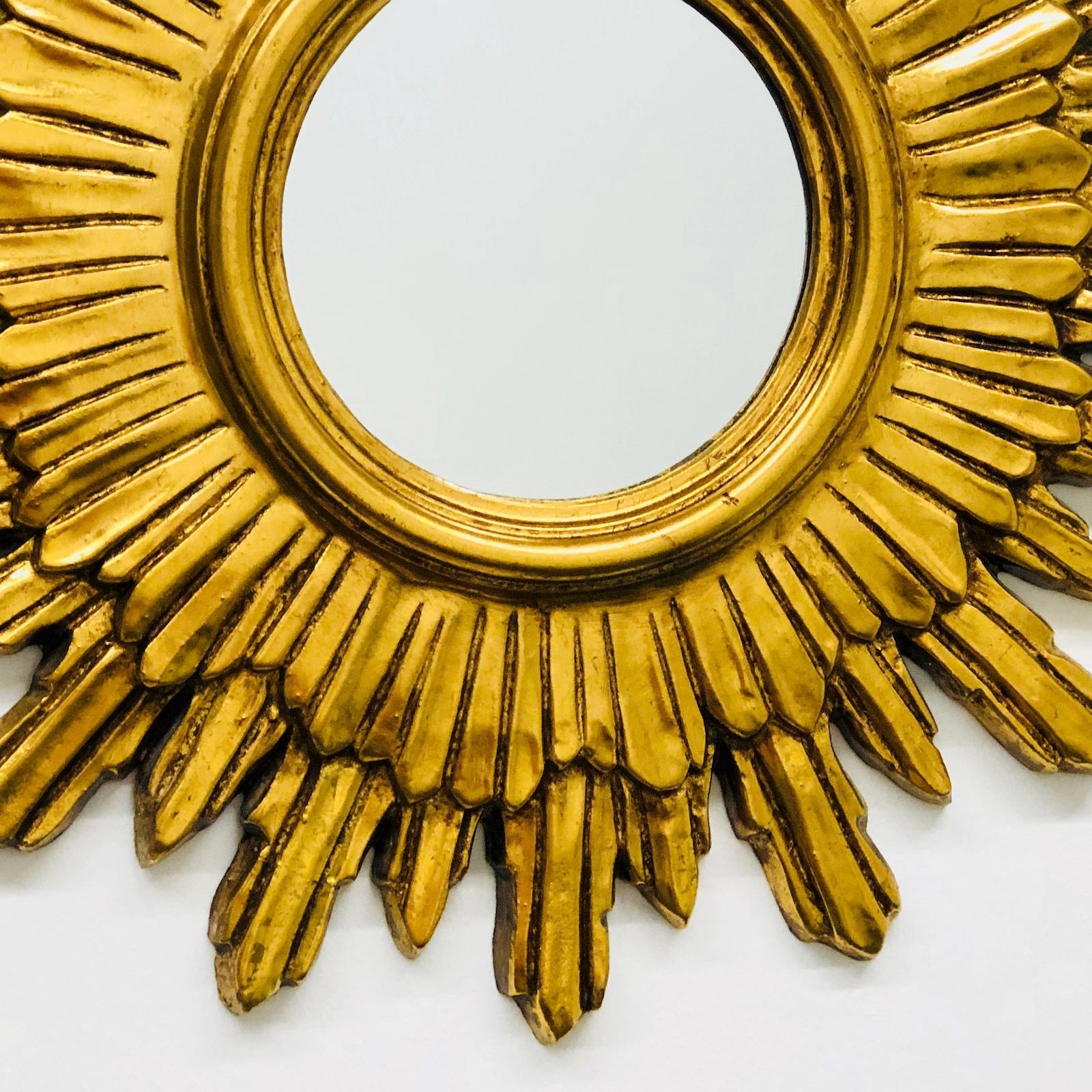 French Starburst Sunburst Mirror Hollywood Regency Style, circa 1970s, France