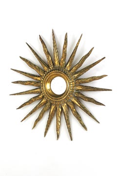 Starburst Sunburst-Spiegel aus Giltwood, Spanien 1940er Jahre