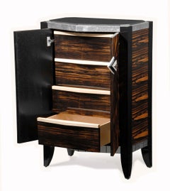 Starbust Ebony Macassar Chevron Accent Cabinet New York Version by Lee Weitzman